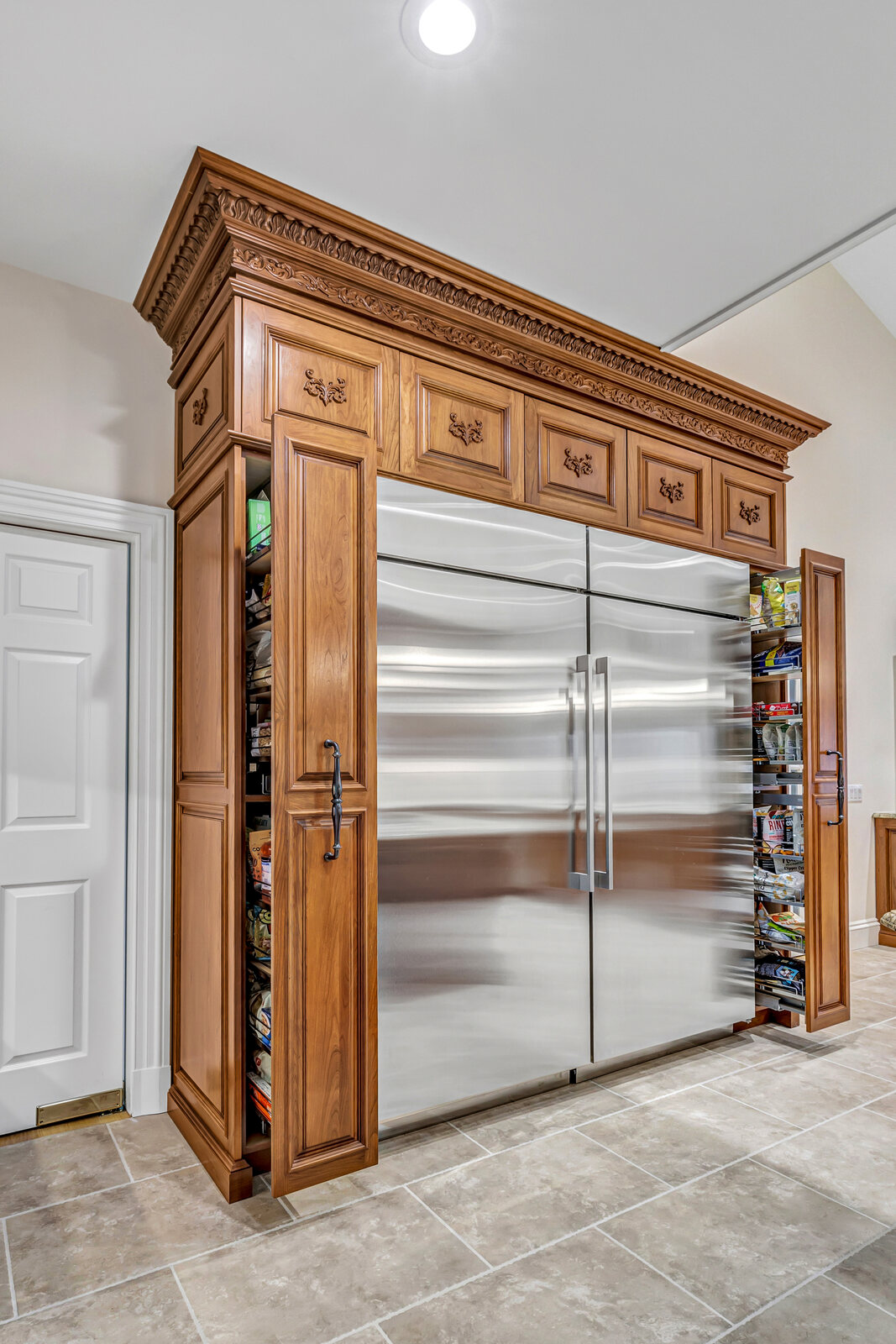 Traditional raised-panel cabinetry