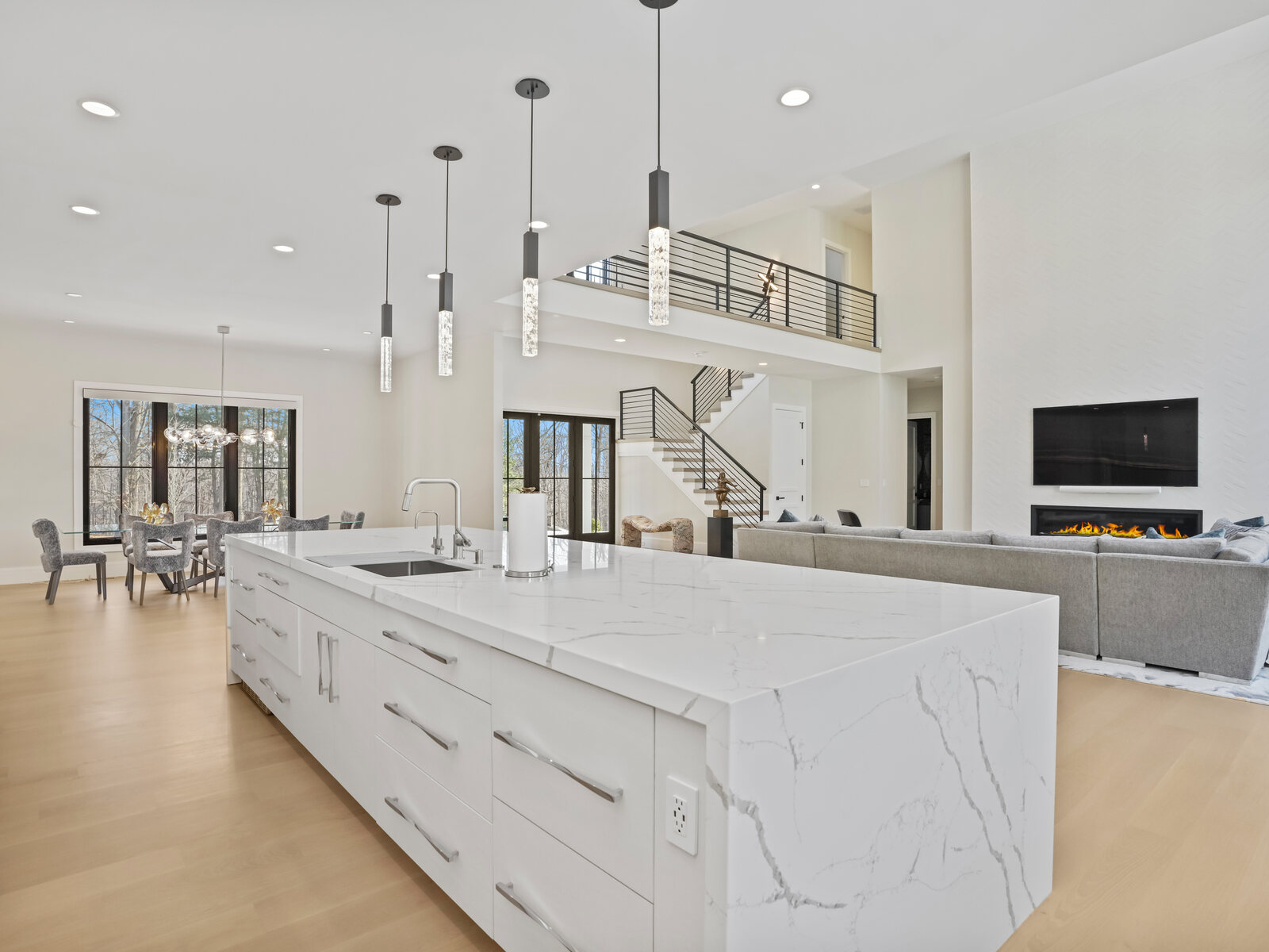 An opened-up, high-ceilinged great room